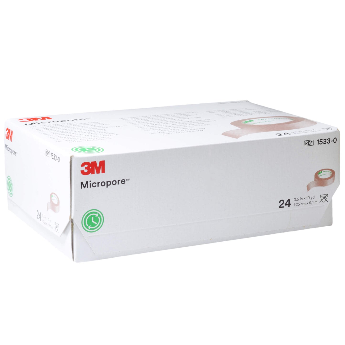 3M Micropore beige 1,25cm x 9,1m, 24 stuks